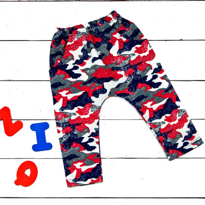 Штаны с карманами красно-синие