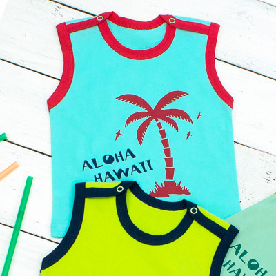 Майка Гавайи голубая