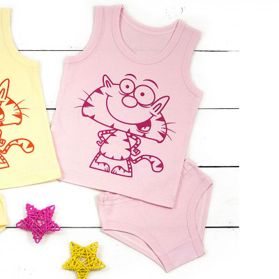 Трусы и майка комплект розовый