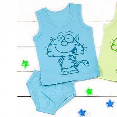 Комплект майка с трусами голубой