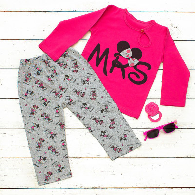 Детская пижама розового цвета Микки