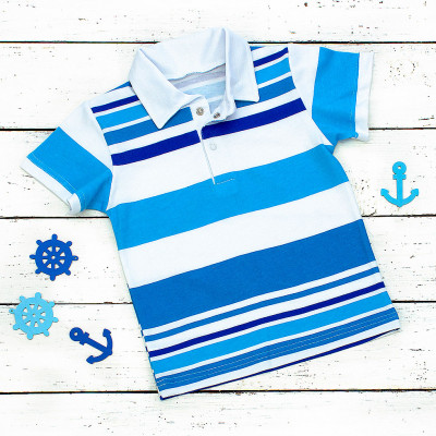 Поло кофта в горизонтальную полоску