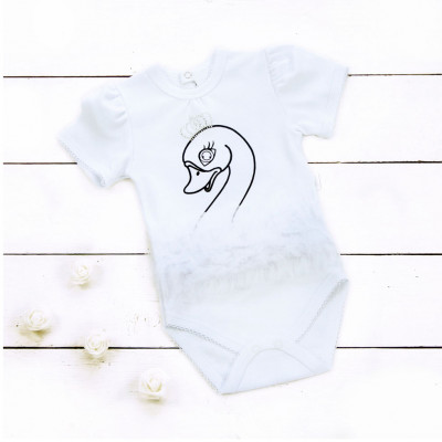 Боди белый лебедь