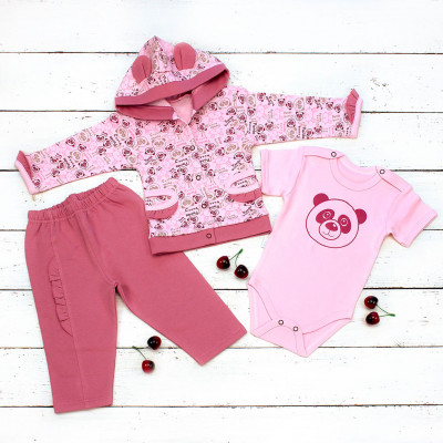 Комплект боди, штанишки и куртка для девочки