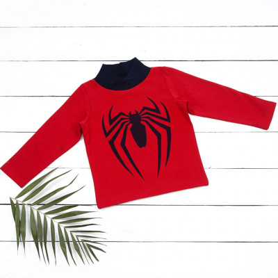 Свитер красного цвета с пауком