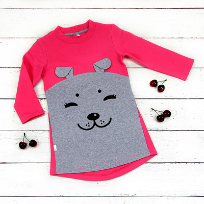 Платье теплое детское с собачкой