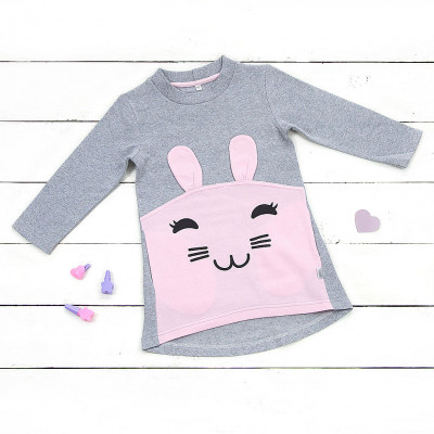 Серое теплое платье для девочки