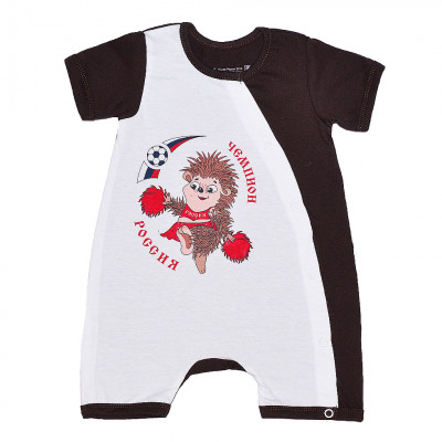 Песочник с короткими рукавами, коричневый