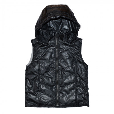 Жилетка черная с капюшоном