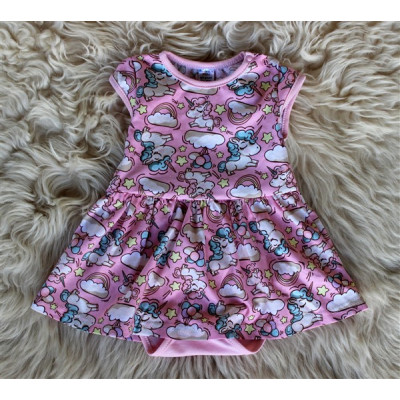 Платье с боди для девочки с единорогом
