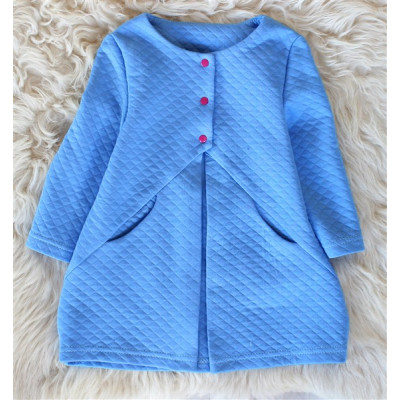 Пальто для девочки голубого цвета