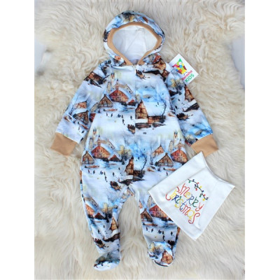 Комбинезон и шапка Домики