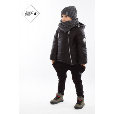Зимняя дутая куртка для мальчика, черная