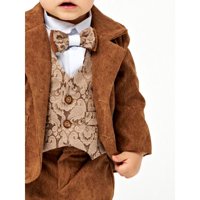 Вельветовый коричневый детский костюм CHADOLLS