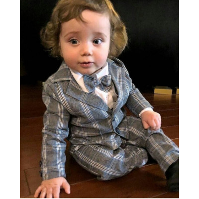 Костюм клетчатый серый для мальчика