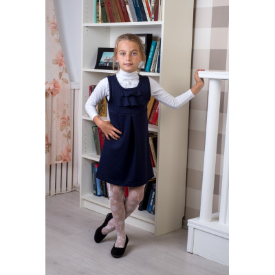 Сарафан школьный синего цвета