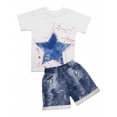 Футболка с шортами под джинсу