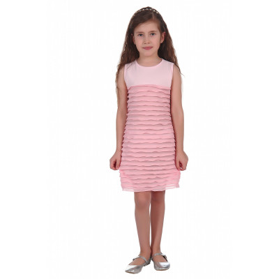 Платье без рукавов с рюшью