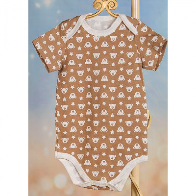 Боди "Звездный мишка", коричневый