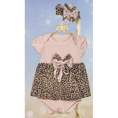 Леопардовое боди-платье