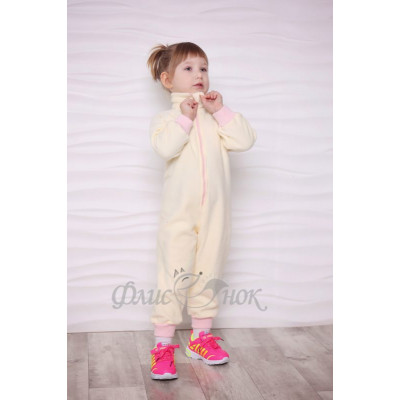 Комбинезон флис однотон молочного цвета