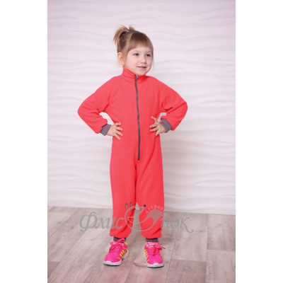 Неоновый флисовый комбинезон для девочки