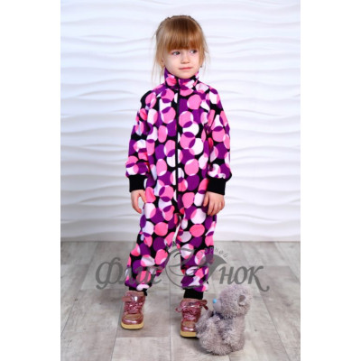 Комбинезон из флиса, мыльные пузыри розовый