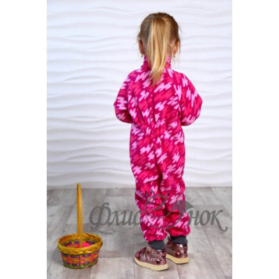 Флисовый розовый комбинезон для девочки
