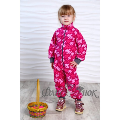 Флисовый розовый комбинезон для девочки