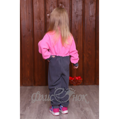 Комбинезон из флиса розово-серого цвета