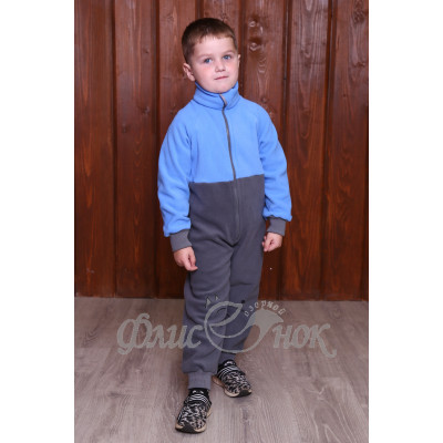 Комбинезон из флиса - серо-голубой