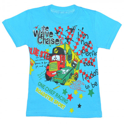 Голубая футболка для мальчика с рисунком