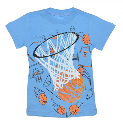 Спортивная футболка из хлопка голубого цвета