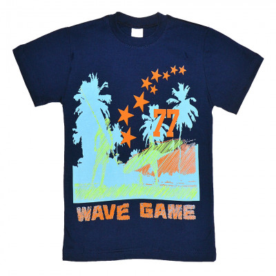 Футболка с рисунком темно-синего цвета