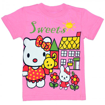 Розовая футболка для девочки "Sweets"