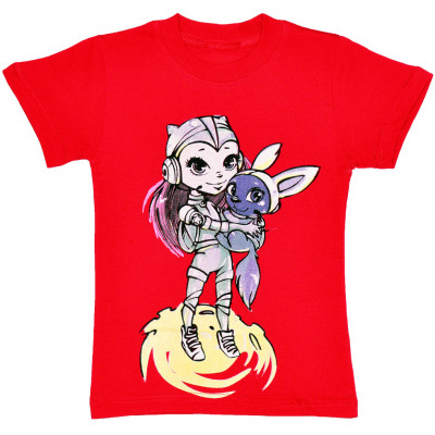 Бордовая футболка для девочки "Cosmo"