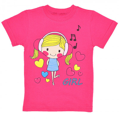 Детская красная футболка для девочки "Girl"