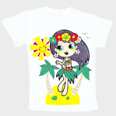 Купить белую футболку для девочки