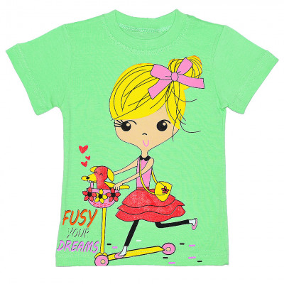 Футболка зеленого цвета с изображением "Dreams"