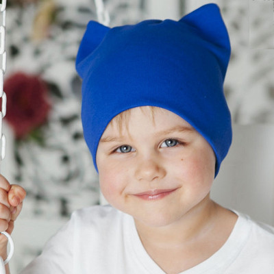 Синяя шапка подростковая
