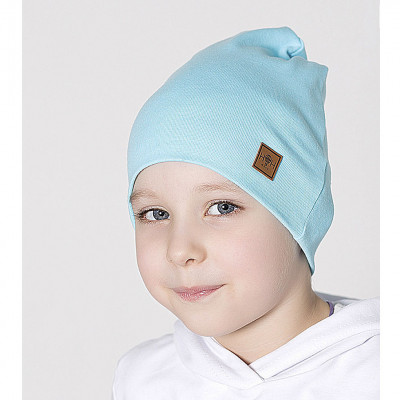 Бирюзовая шапка двухслойная