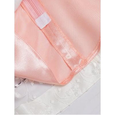 Платье персикового цвета с шёлковым бантом