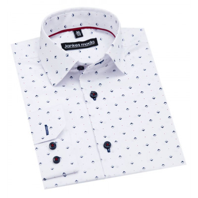 Подростковая рубашка белая в ромб