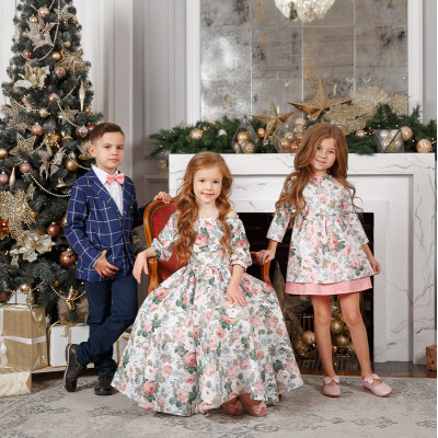 Платье в пол с цветами