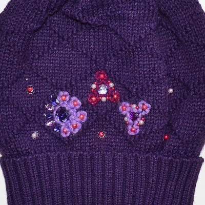 Шапка для зимы сиреневого цвета