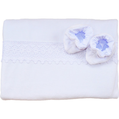 Плед для новорожденного "White" в комплекте с пинетками