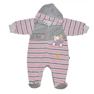 Комбинезон велюровый "Кот", розовый