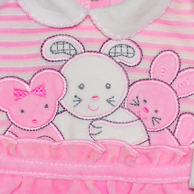 Велюровое платье "Мышки", розовое