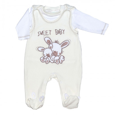 Велюровый белый комплект для новорожденного SweetBaby