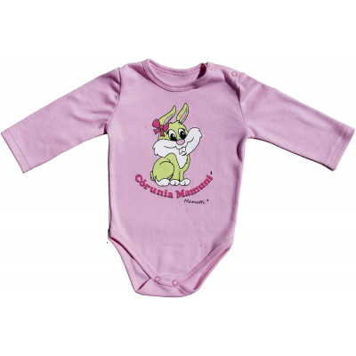 Боди для новорожденного с рисунком, розовое